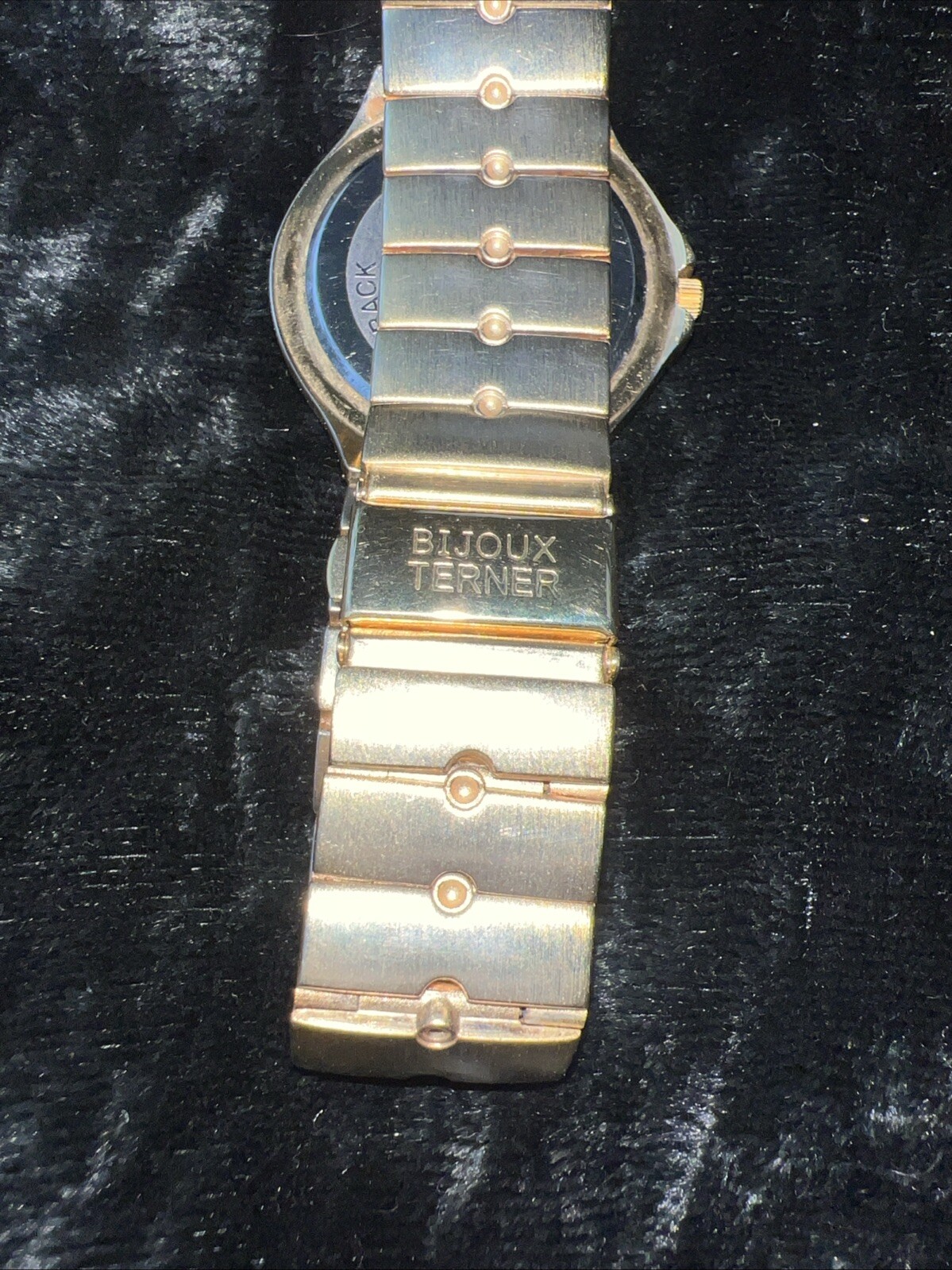 Vintage Bijoux Terner Mens Museum Watch Japan Movement Stainless Black face dial
