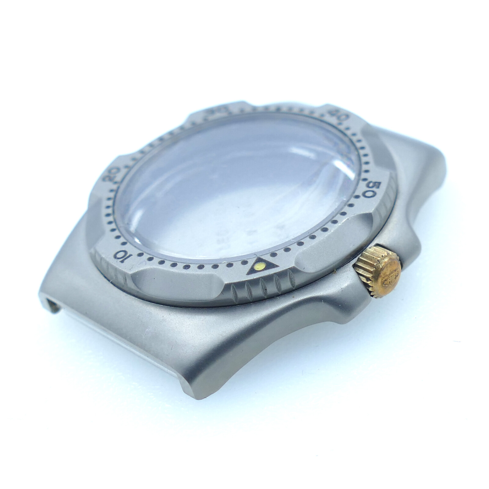 HEUER TITANIUM 820213 34MM STAINLESS STEEL WATCH CASE FOR PARTS OR REPAIR