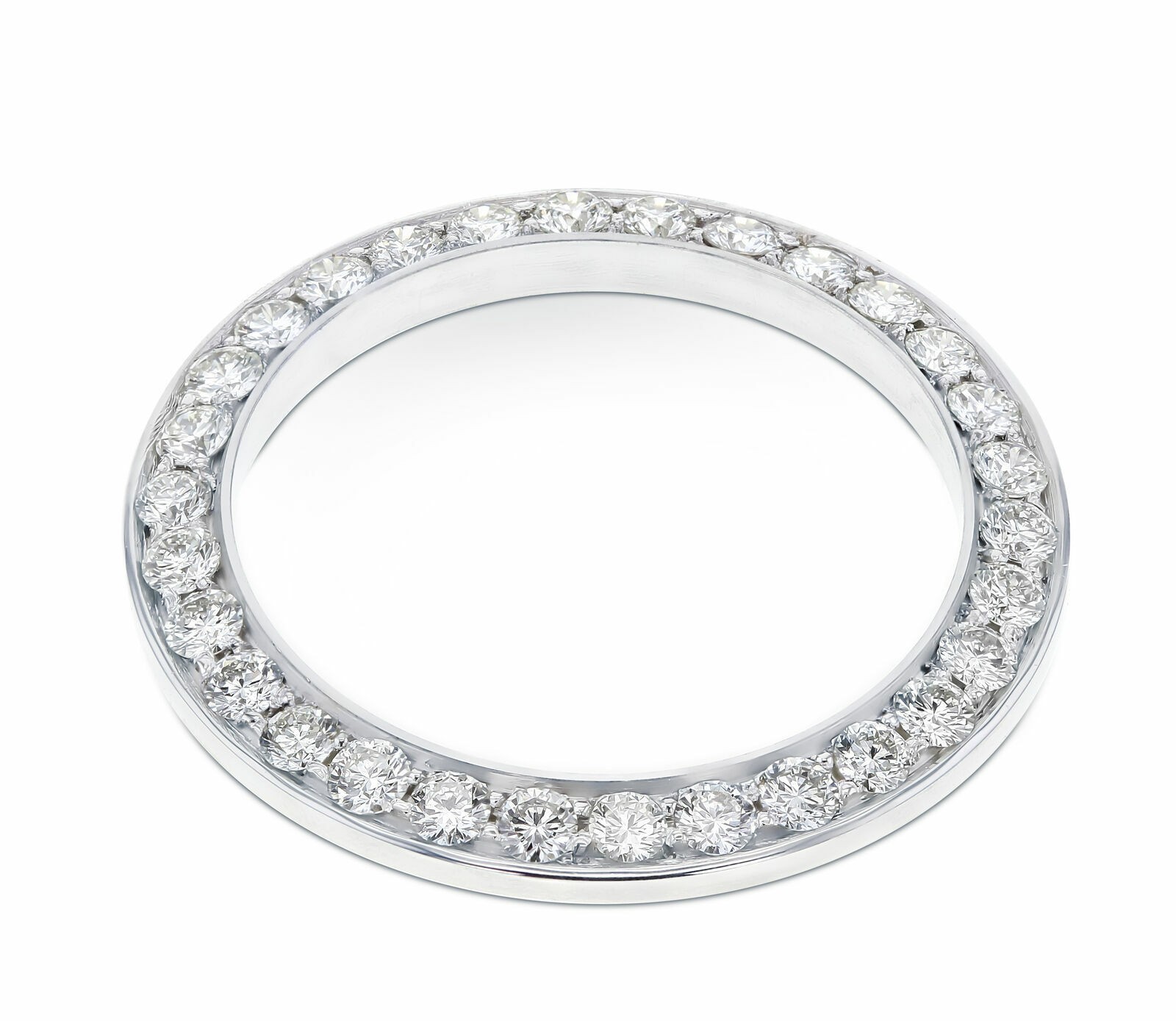 LADIES 1.65CT BEAD SET NATURAL DIAMOND BEZEL 14KW FOR ROLEX 69174, 69190, 69240