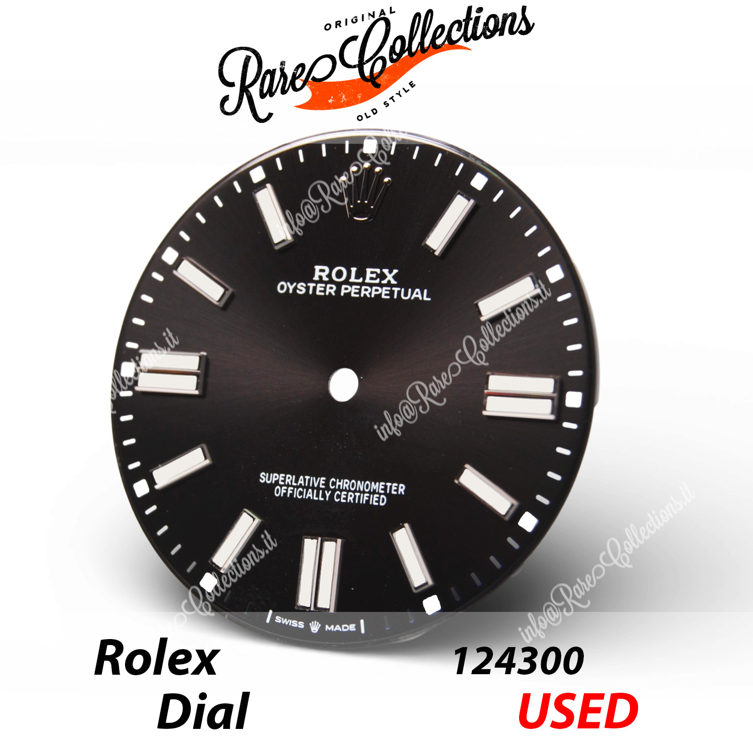 Black Chromalight dial used for Rolex (cod. dial 124300) Black