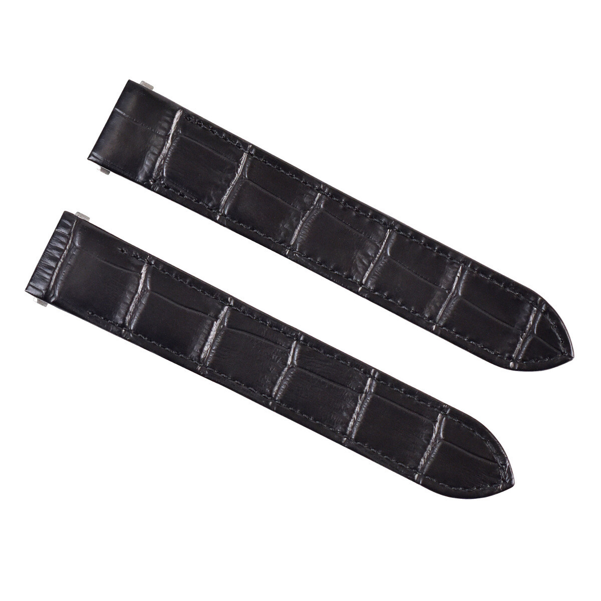 19MM LEATHER STRAP BAND FOR CARTIER ROADSTER 2510 2524 3312 3405 RELEASE BLACK