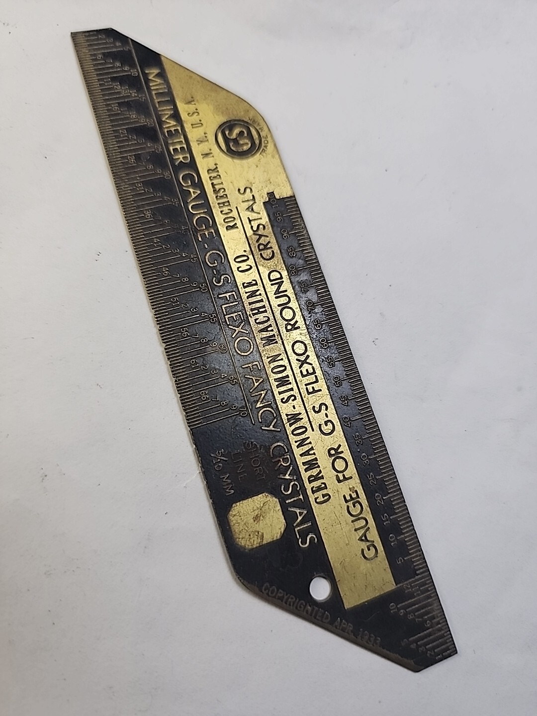 VTG GERMANOW-SIMON WATCH MAKERS GAUGE FOR G-S FLEXO ROUND CRYSTALS