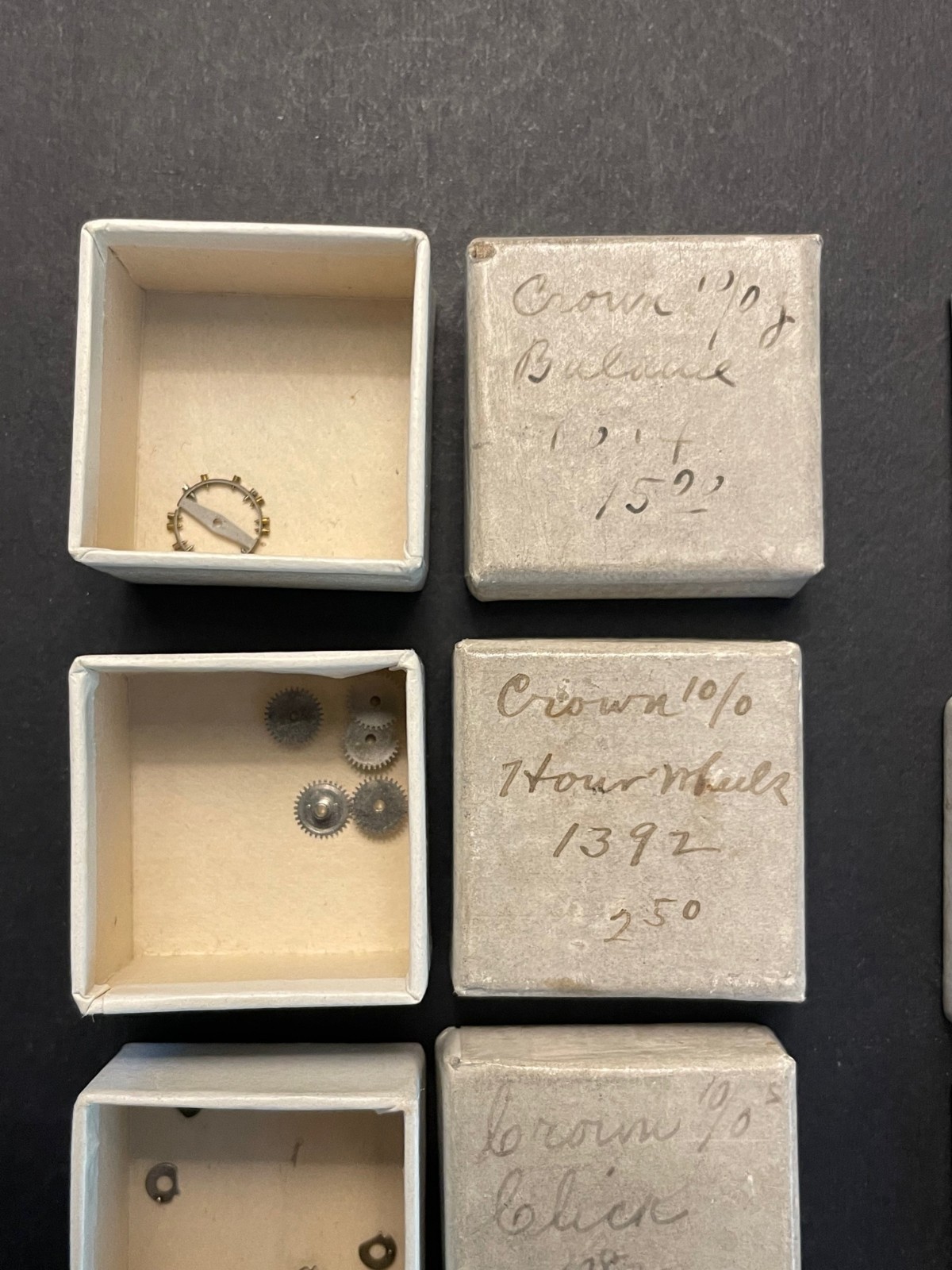 CROWN WATCH CO. 10/0s Pocket Watch Parts Lot Watchmaker Estate New York Standard