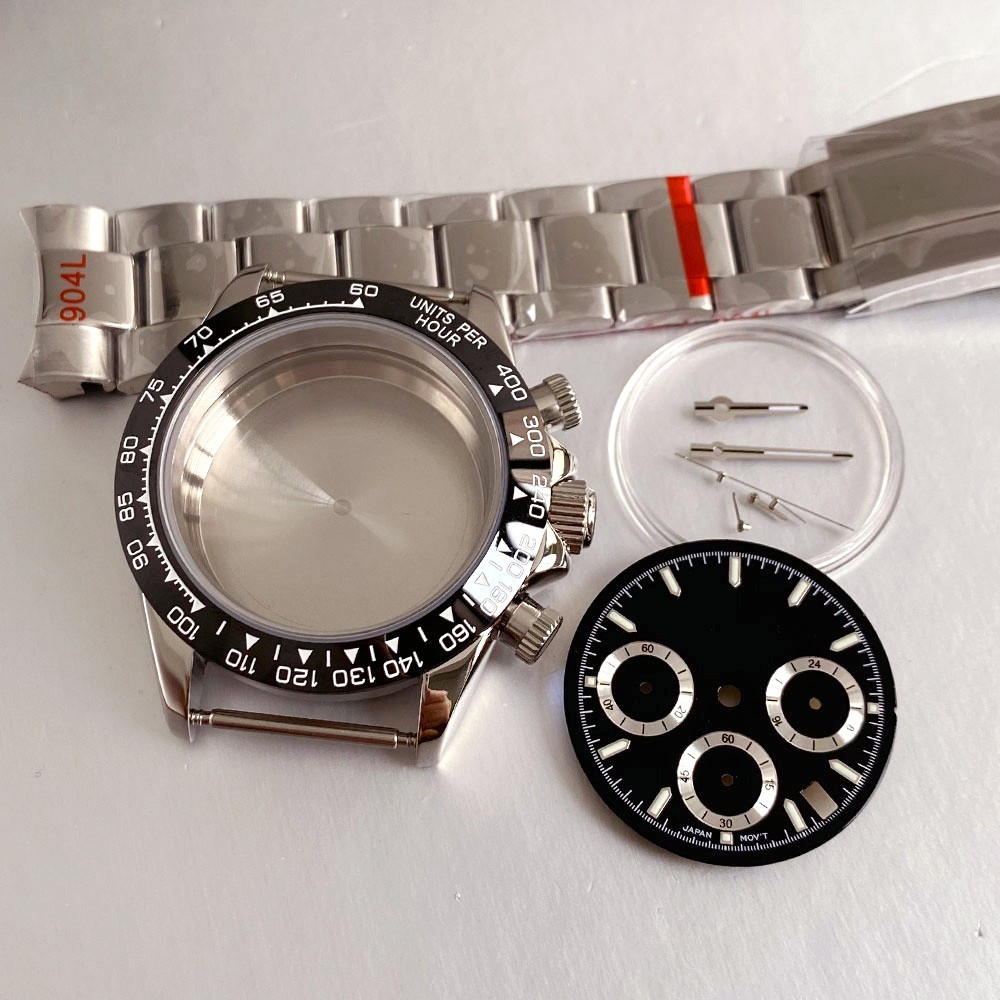 39mm Multifunctional VK63 Quartz Watch Case Mod Parts Set For Daytona Wristwatch