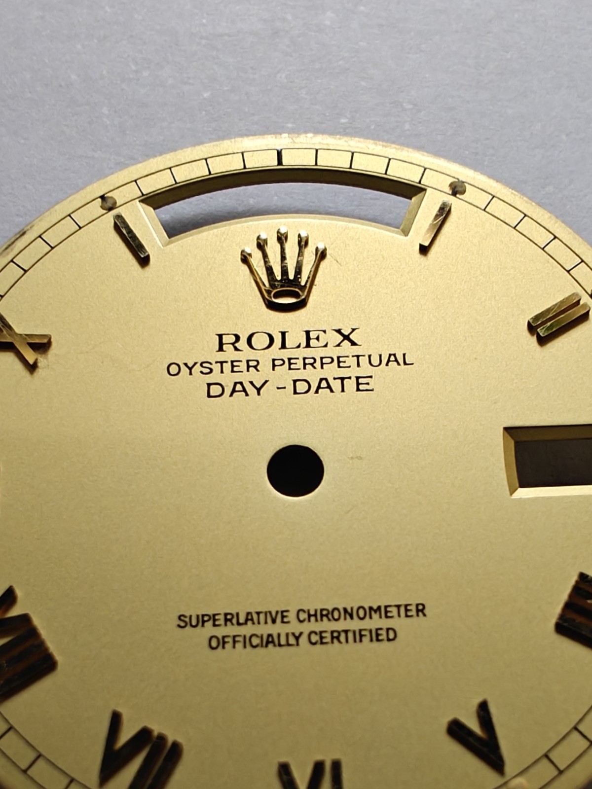 Genuine Rolex Dial & hands set Day-Date Champagne Gold Roman 18038 18238