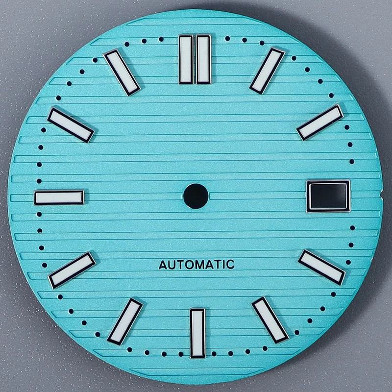 NH35 Dial 30.8Mm Modified Nautilus Dial Replacement Parts Date Frame Green C3 Lu