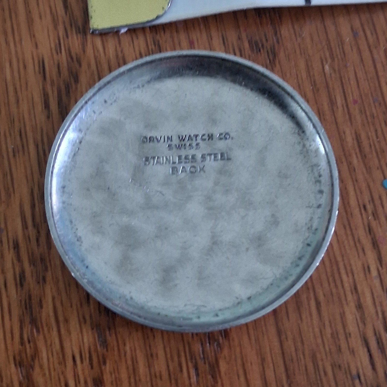 VTG Orvin Swiss Made Watch Case Back – Stainless Steel – 1950s/60s – 31mm/1.25″