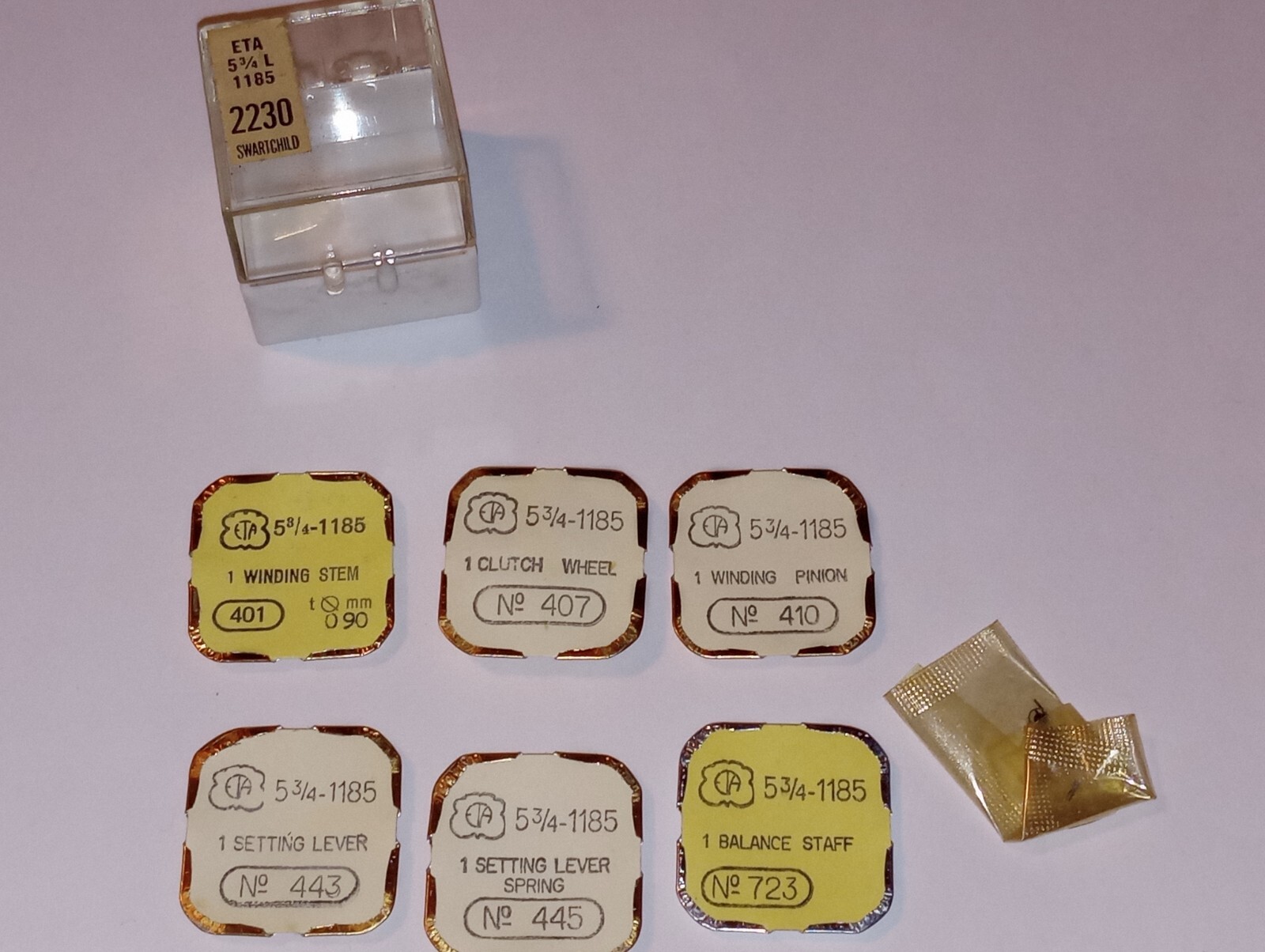 ETA 5-3/4-1185 Part #’s 401, 407, 410, 443, 445, 723 NOS (HC2)