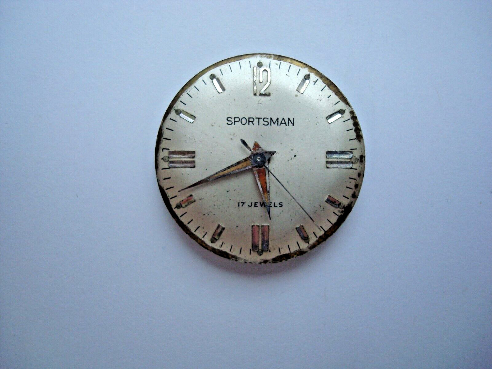 Sportsman Men’s Watch Movement 17j. Manual Wind up AS Is for Parts- Read