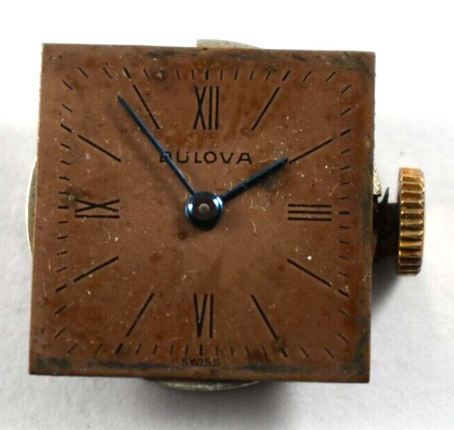 Vintage Bulova Manual Wind 17J 7AM Wrist Watch Movement lot.fg