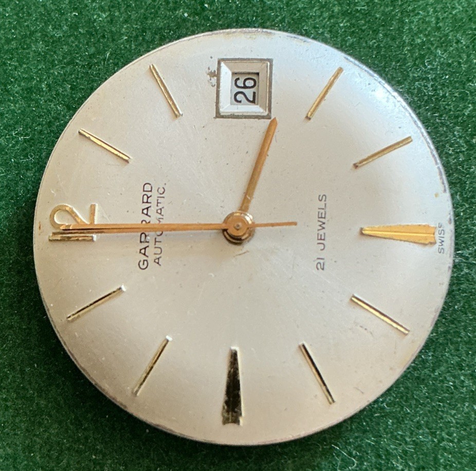 Vintage Men’s Garrard Watch Automatic Face And Movement 21 Jewel Cal 2472 S/r