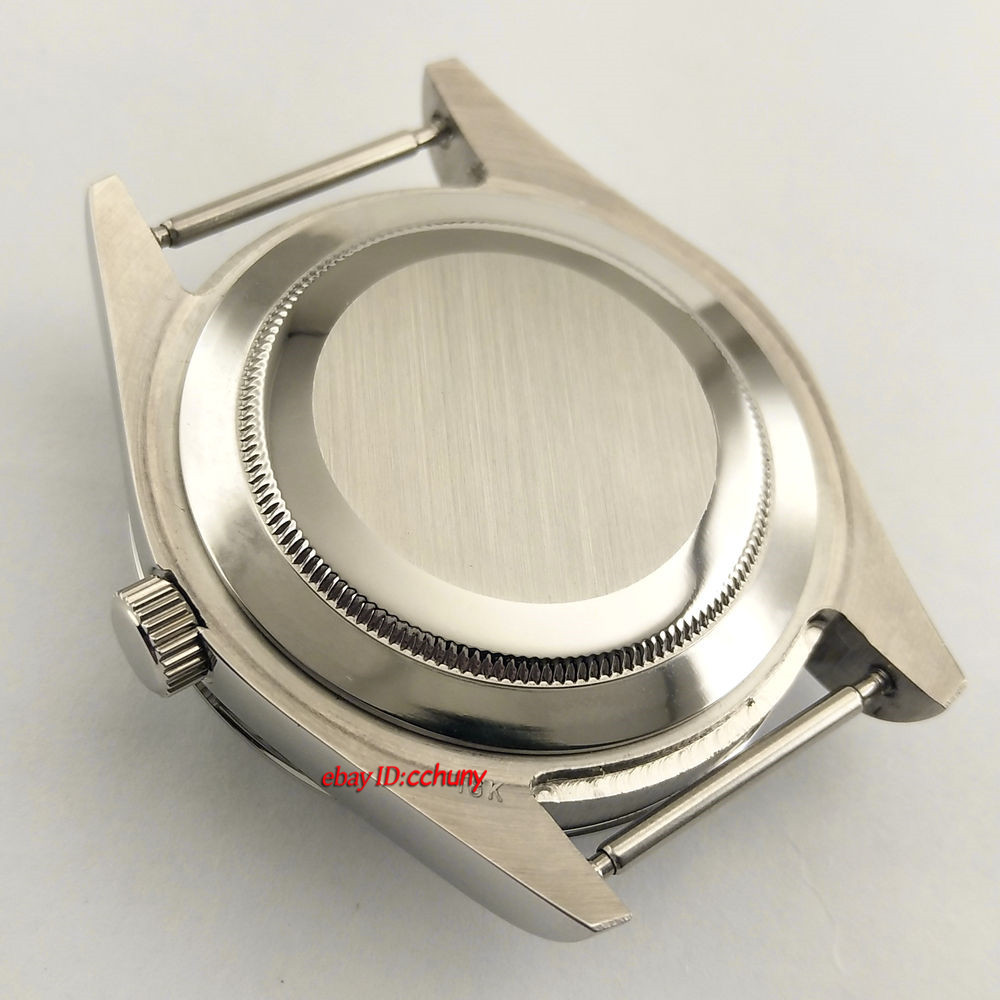 41mm sapphire glass Silver Watch Case fit ETA 2836 Miyota 8215 821A P838
