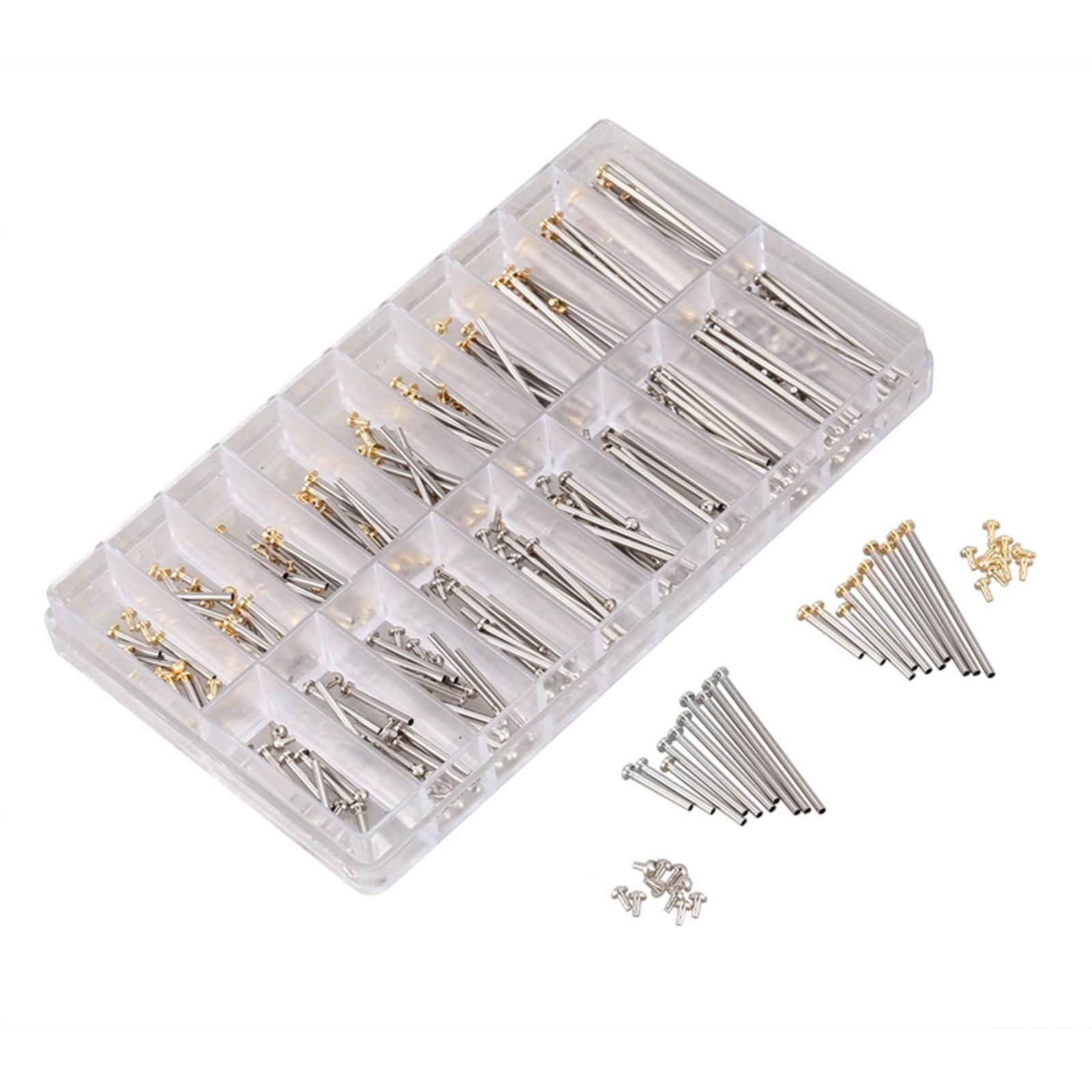 200pcs Watch Strap Assortment Tube Pins 10-28mm Bracelet Rivet Set