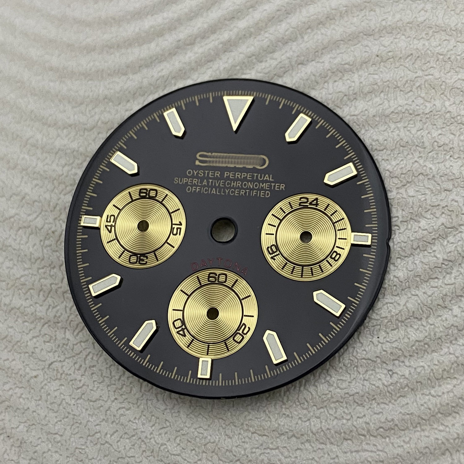 29.5mm Enamel Multi-functional Watch Dial Green Lume for Vk63 Movement Parts