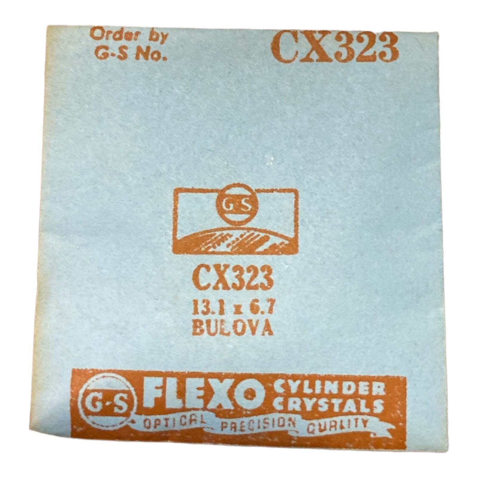 Germanow-Simon Mach (GS) CX323 Watch Crystal 13.1×6.7 NOS Part Flexo Bulova