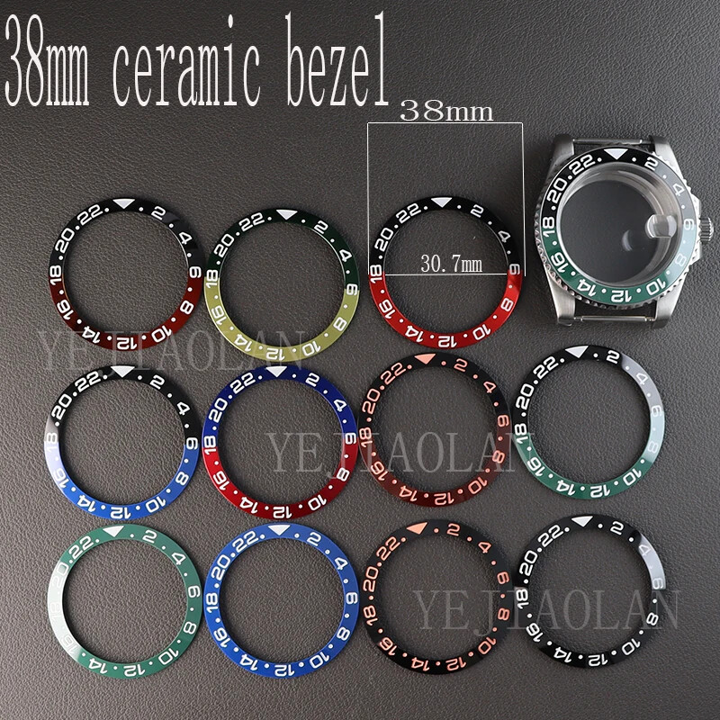 38mm Ceramic Bezel Insert Double Color Luxury Men’s Watch Rings Parts 40mm Cases