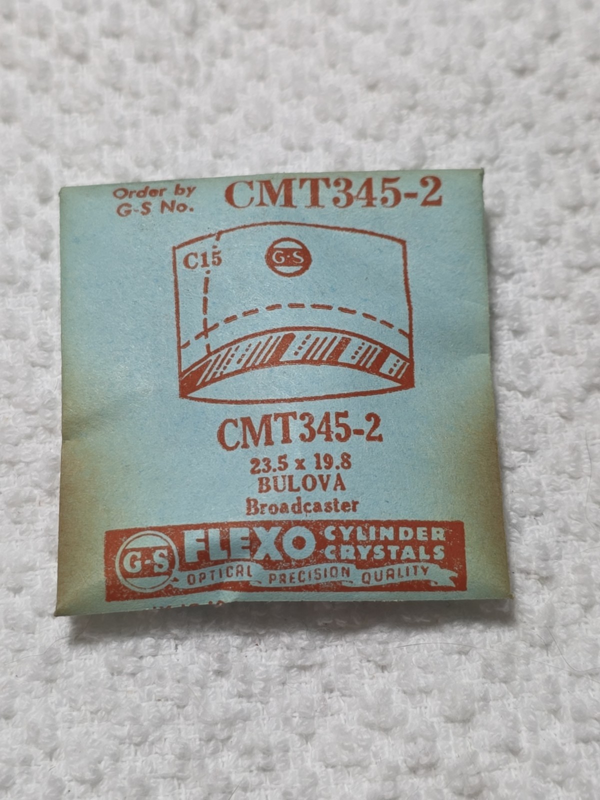 G-S Watch Crystal CMT345-2 Replacement For Bulova Broadcaster 23.5X19.8