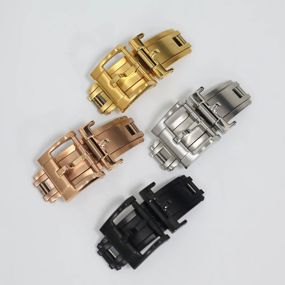 16mm 18mm 20mm Luxury Watch Buckle Stainless Steel Gold Black For Leather Strap