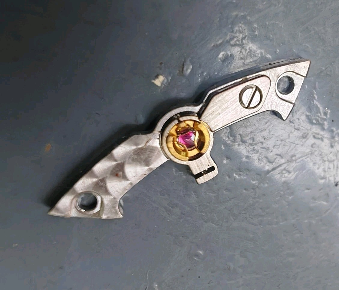 Rolex watch part 3135-120 Balance bridge Part with Jewel missing stud screw