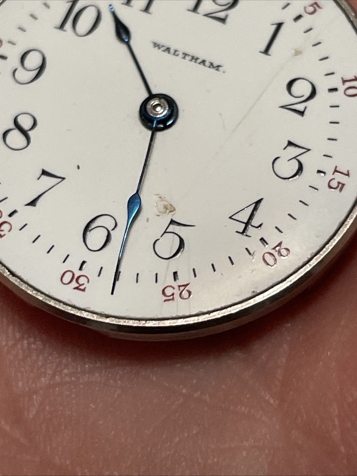 American Waltham Watch Co. 12650038 25mm Watch Movement Dial Hands Parts Repair
