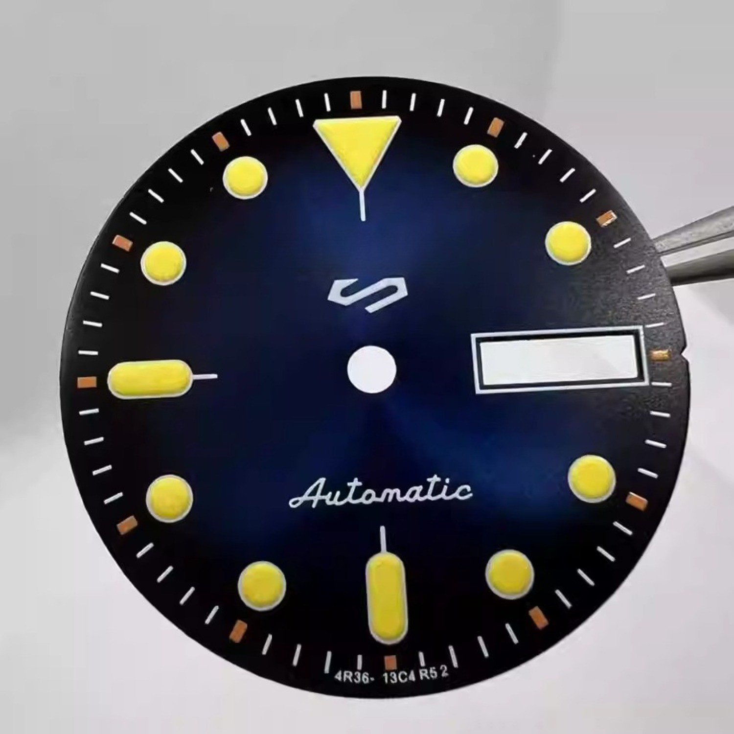 NH35 Dial 28.5mm Retro Printed Orange S -LOGO Green Lume Fit NH35/NH36 Movement