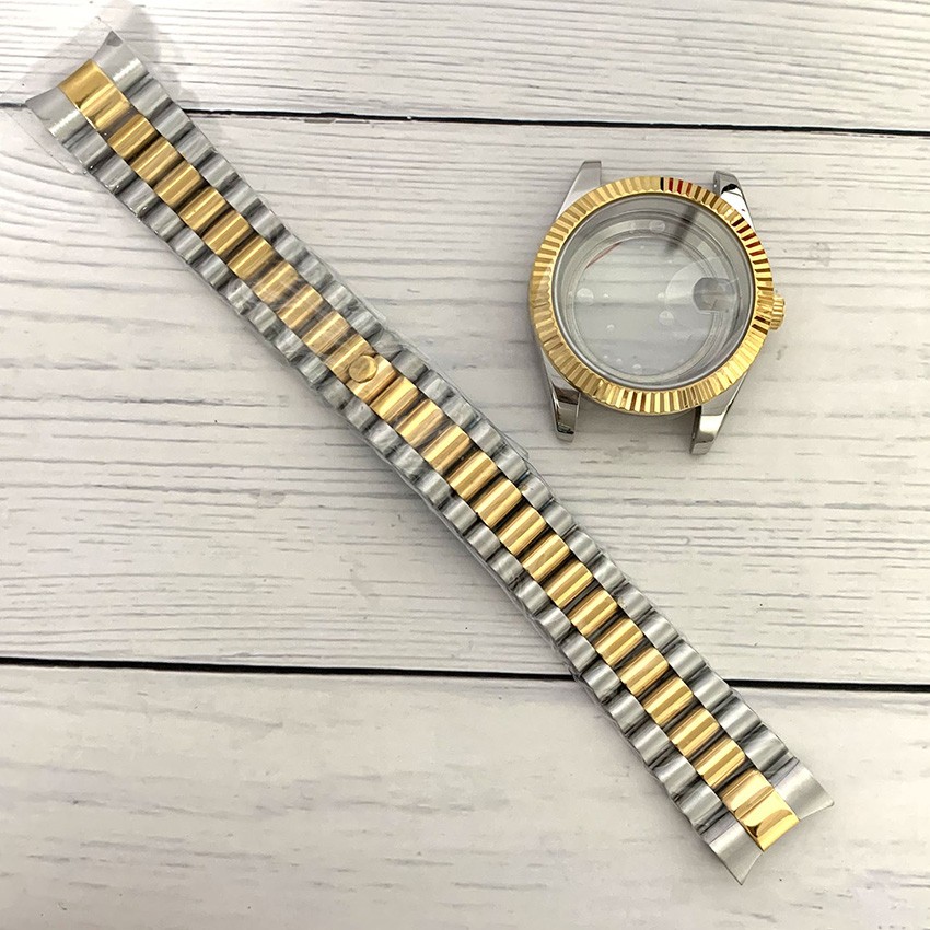 41mm Steel Watch Case 20mm Strap Set Watch Accessory For 8285 Automatic Movement