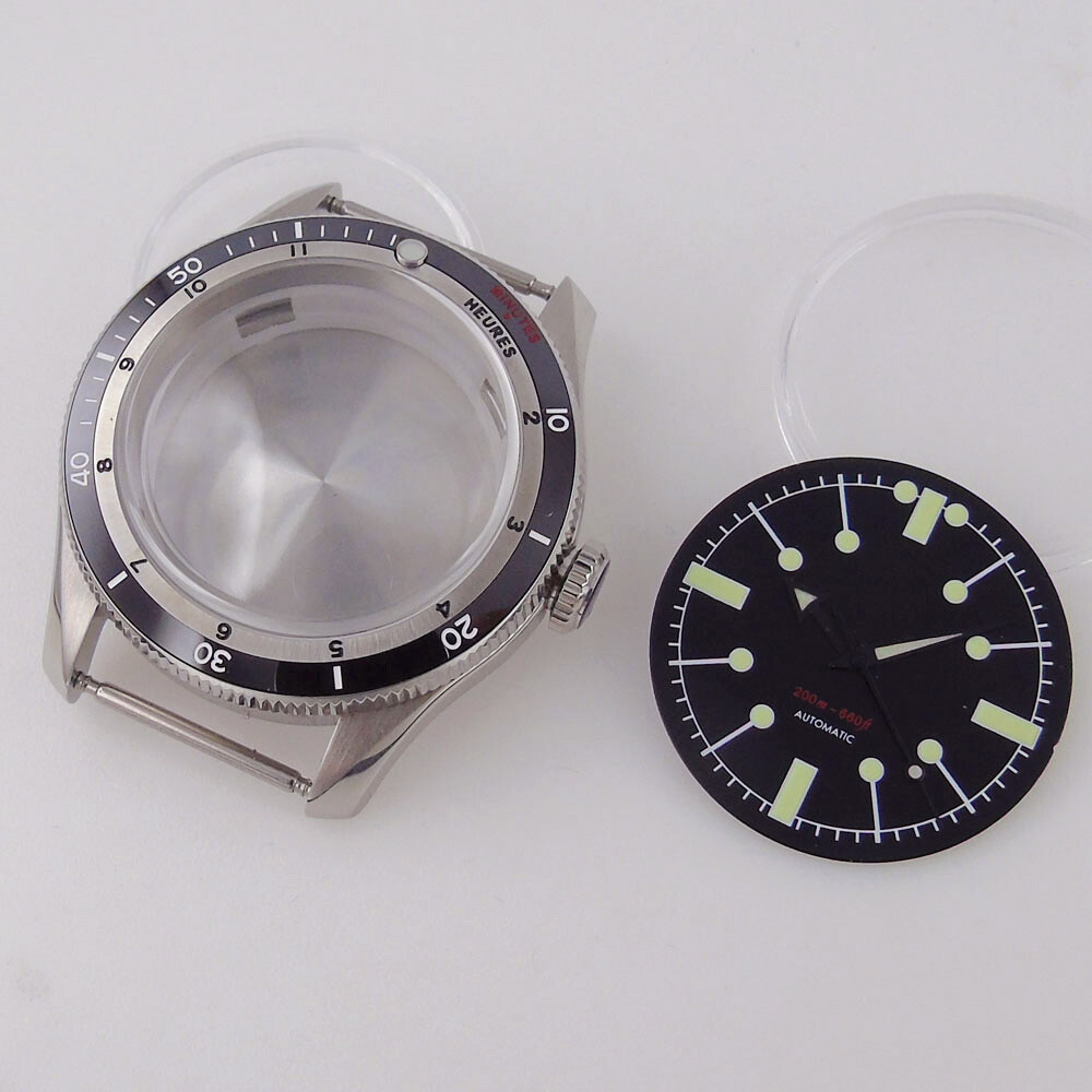 20ATM Diving 40mm Double Bow Sapphire Glass Watch Case Fit NH35 PT5000 120 Click