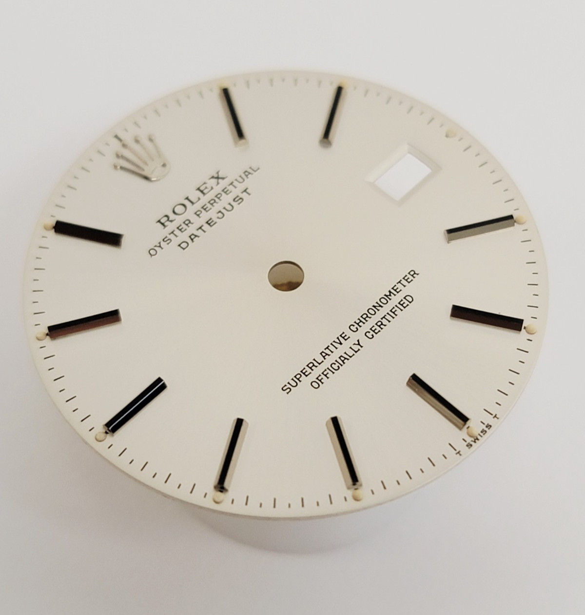 Genuine Rolex Dial DateJust 36mm Silver WG Stick 16014-16220, 16240, 16244