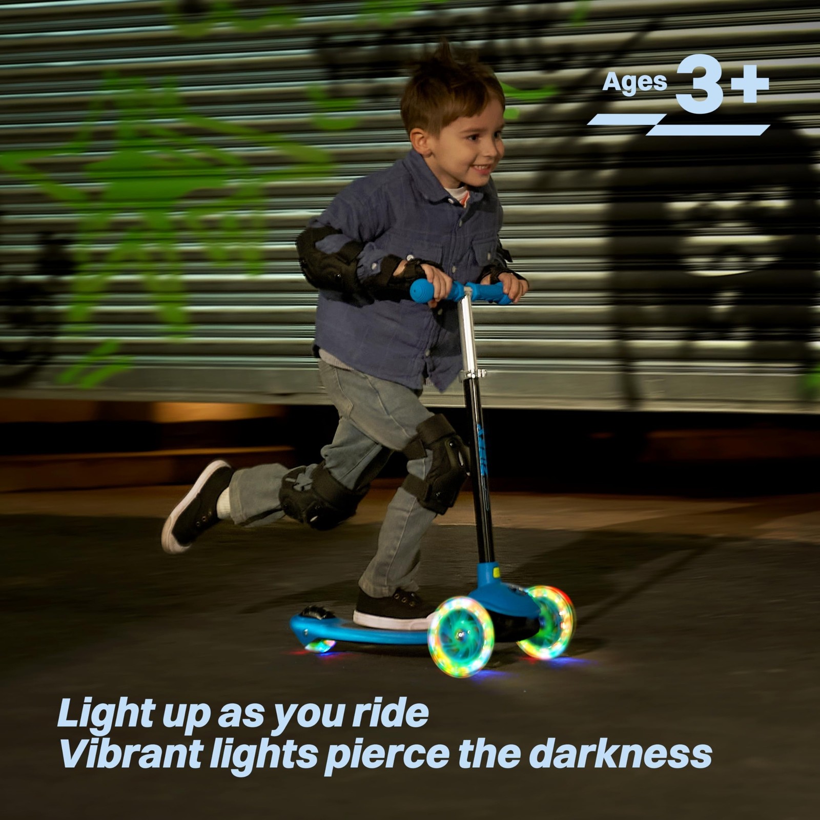 ZIFFY Multicolor 3 Wheel Scooter for Kids 3-5, Toddler Kick Scooters with LED…