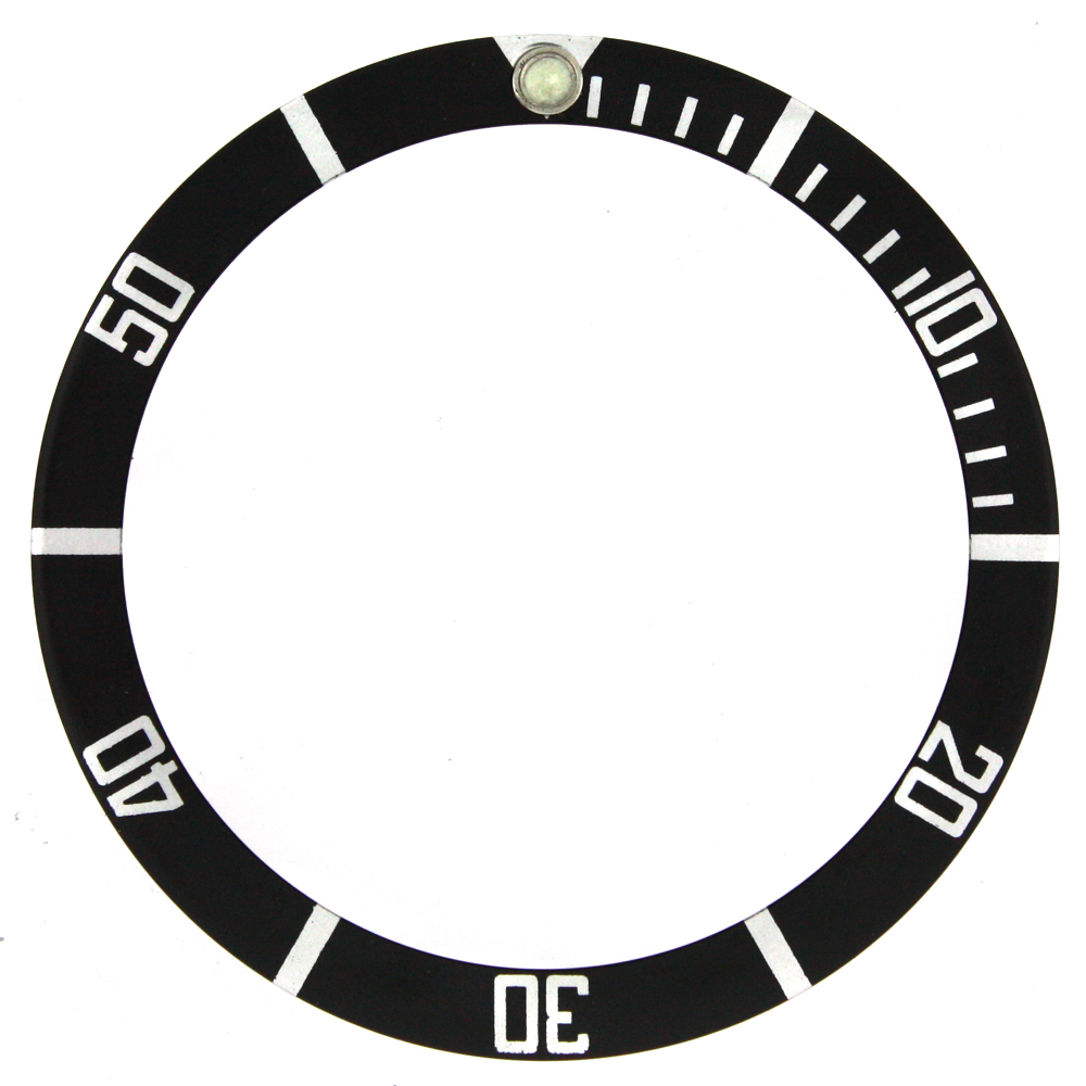 Bezel Insert fits ROLEX Submariner Black Silver Number 5513-1