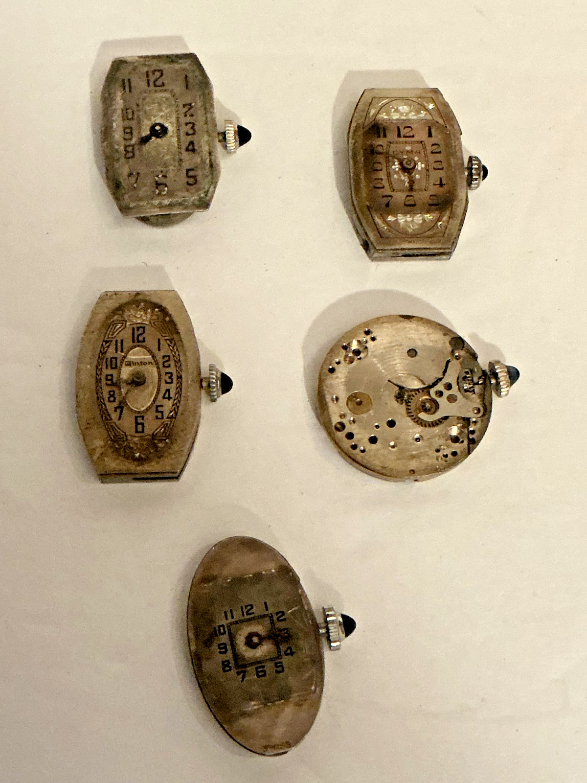 LOT OF (5) Ca.1910’s – 20’s LADIES ANTIQUE WATCH PARTS