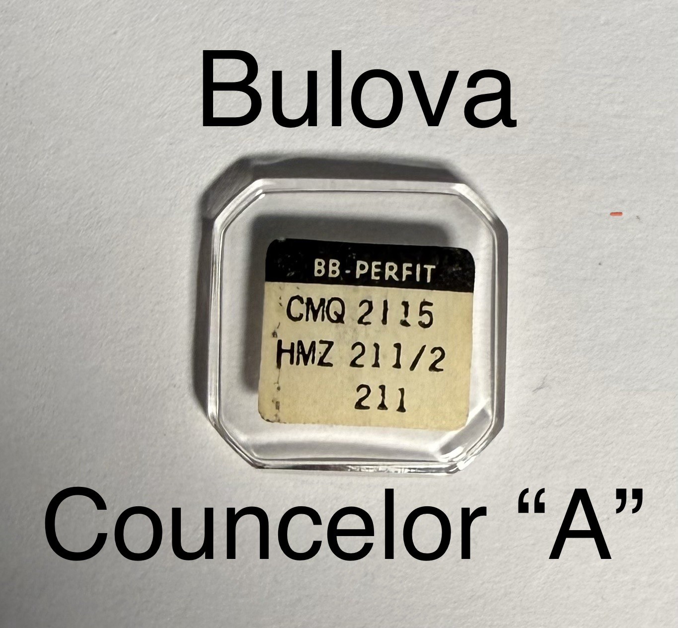 Rare NOS Vintage 1960s Bulova Bulova Counselor “A” Watch Glass Crystal