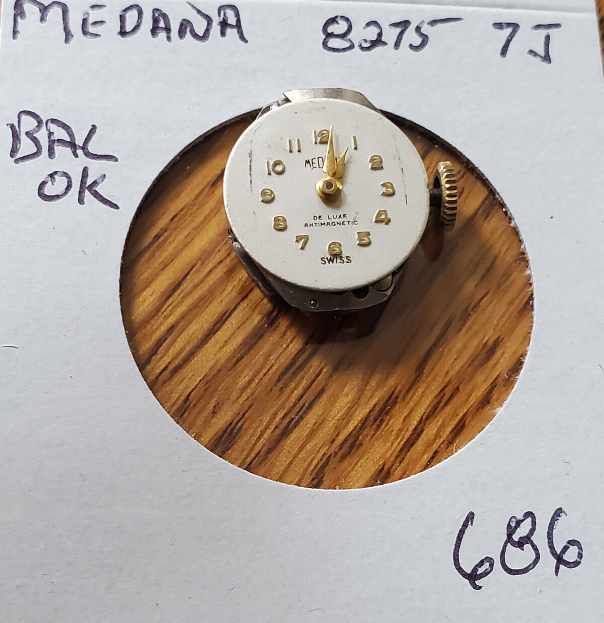 LADIES MEDANA 8275 7J WRIST WATCH MOVEMENT #686