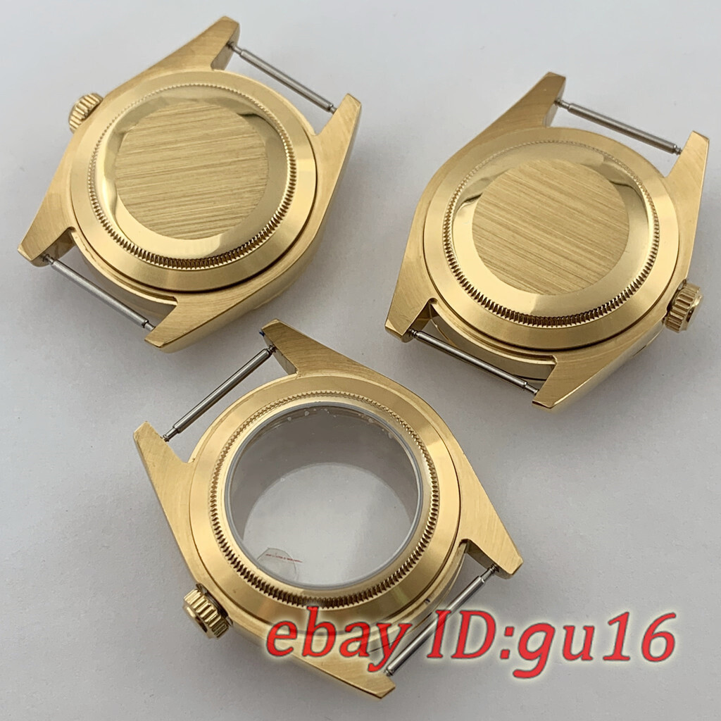 36mm/40mm Gold Sapphire Watch case Fit NH35 NH36 ETA 2824/2836 Miyota 8215 821A
