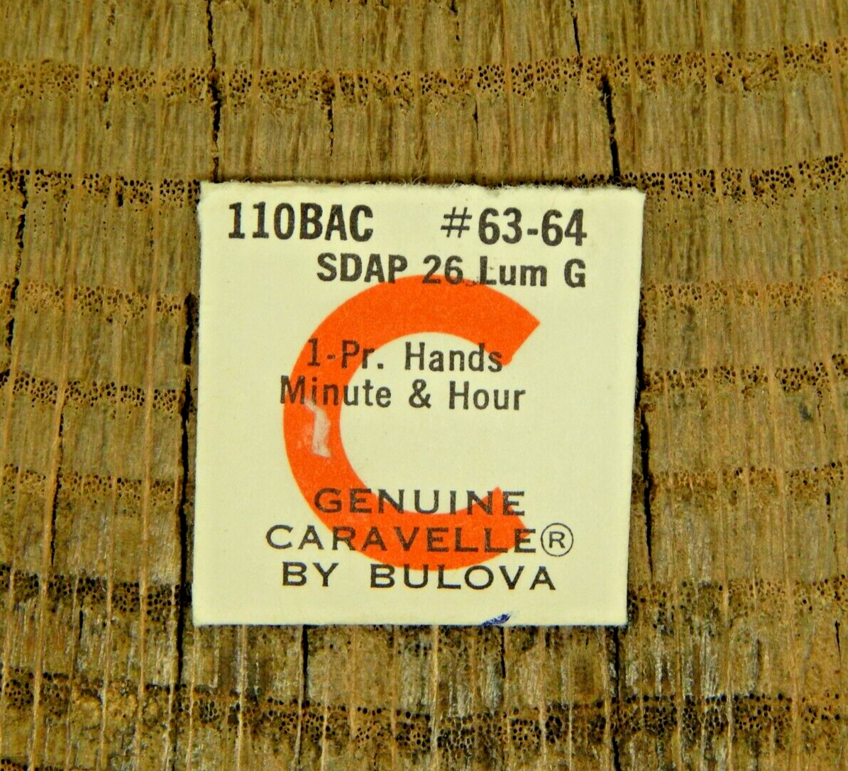 Genuine Caravelle 11OBAC SDAP 26 LUM G Set of Hands Watch Part 63-64 NOS