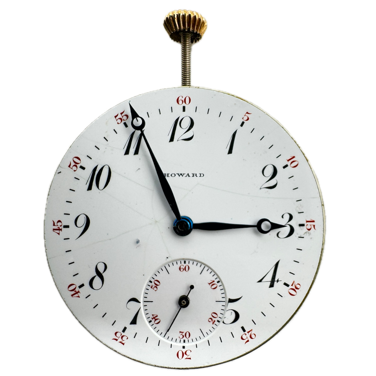 Antique 12s E. Howard Porcelain Dial Breguet Moon Hands Pocket Watch Series 6