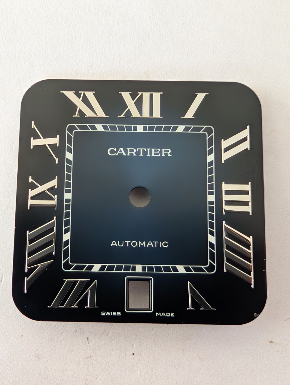 CARTIER SANTOS WSSA0030 BLACK/DARK BLUE AND SILVER ROMAN DIAL – GREAT CONDITION
