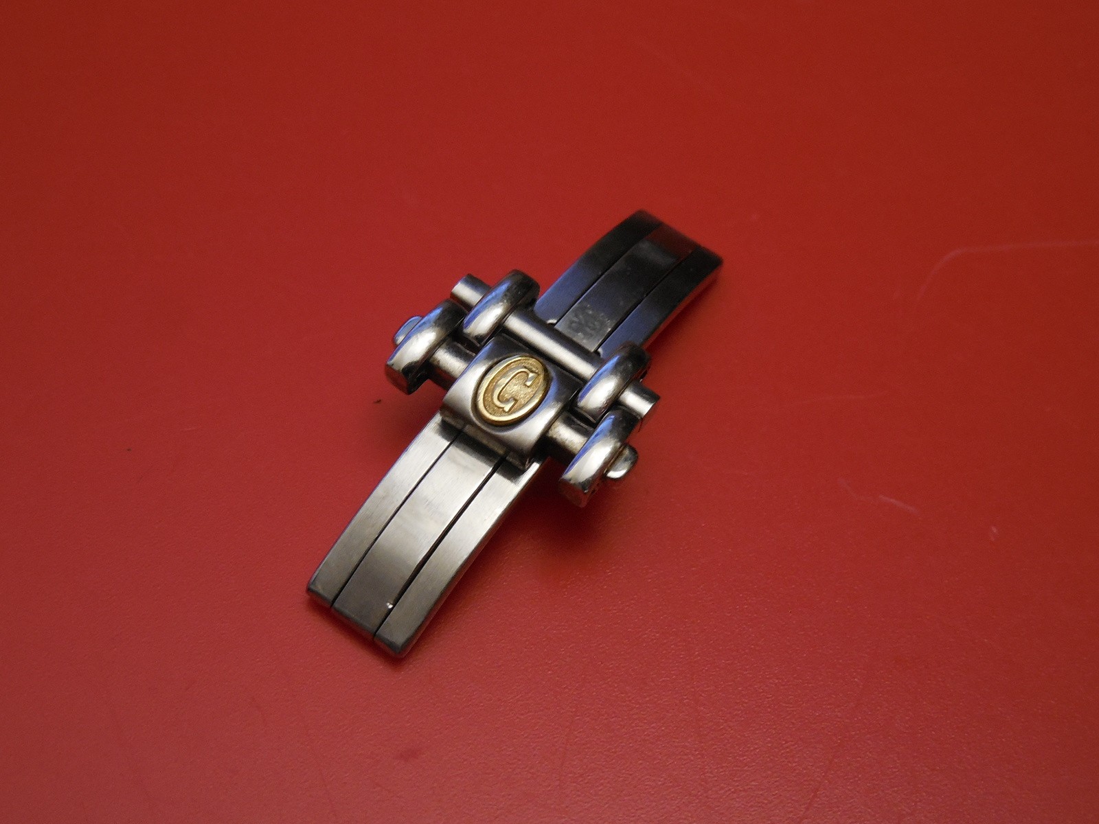 GENUINE CONCORD 18K / STEEL SARATOGA LINK BUCKLE FOR 14MM STRAP BAND BRACELET