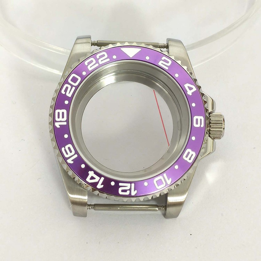 Flat Sapphire Glass Steel Case 40mm Display/Solid Base for NH35/NH36/7S Movement