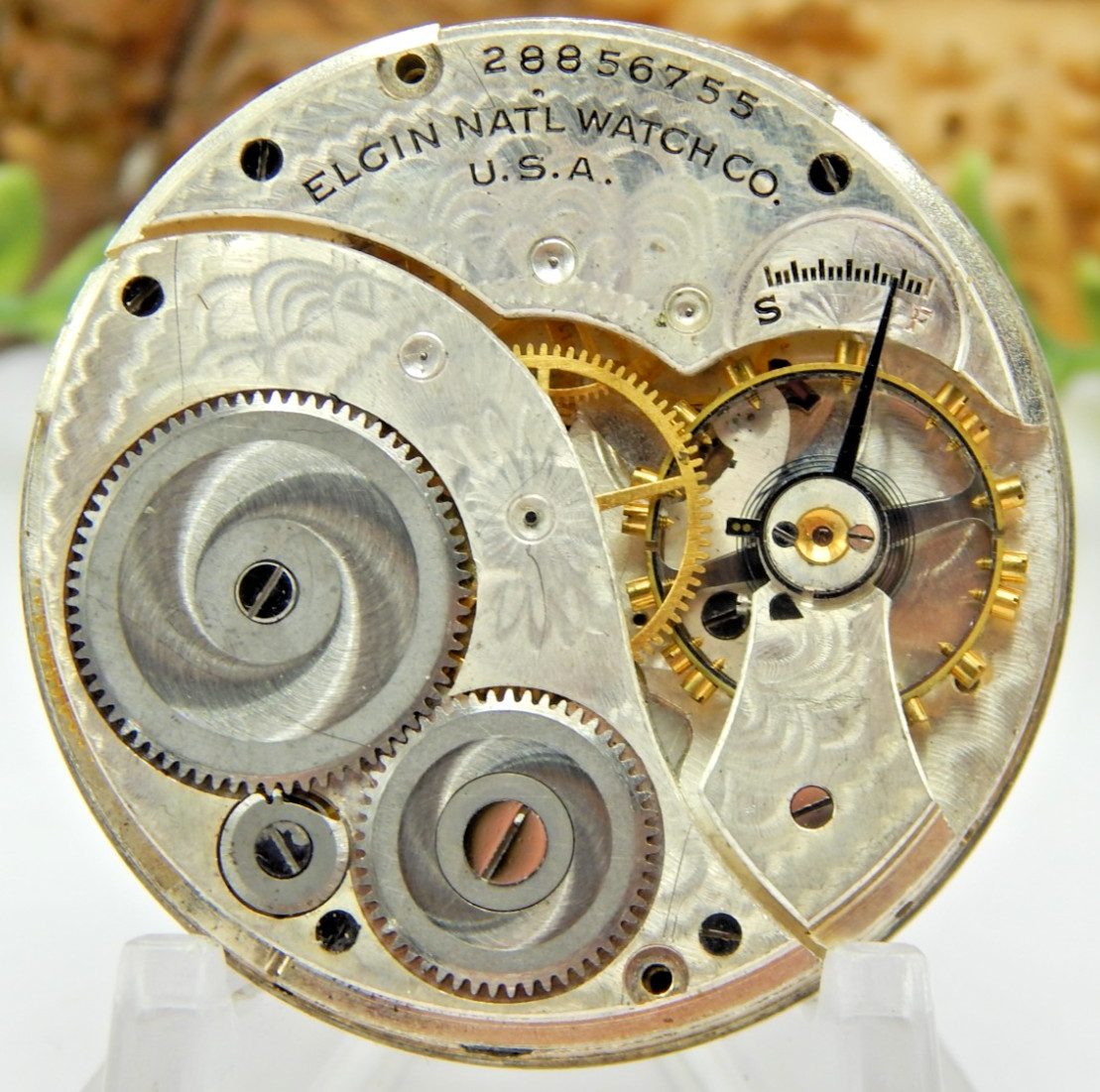 Antique Pocket watch movement Elgin Grade 303 12 size model 3 7 jewel Open Face