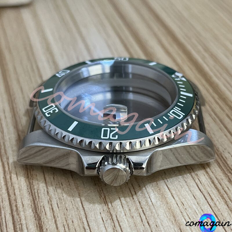 40mm Green Sapphire Glass Automatic Watch Case 316L Steel For NH35 NH36 Movement