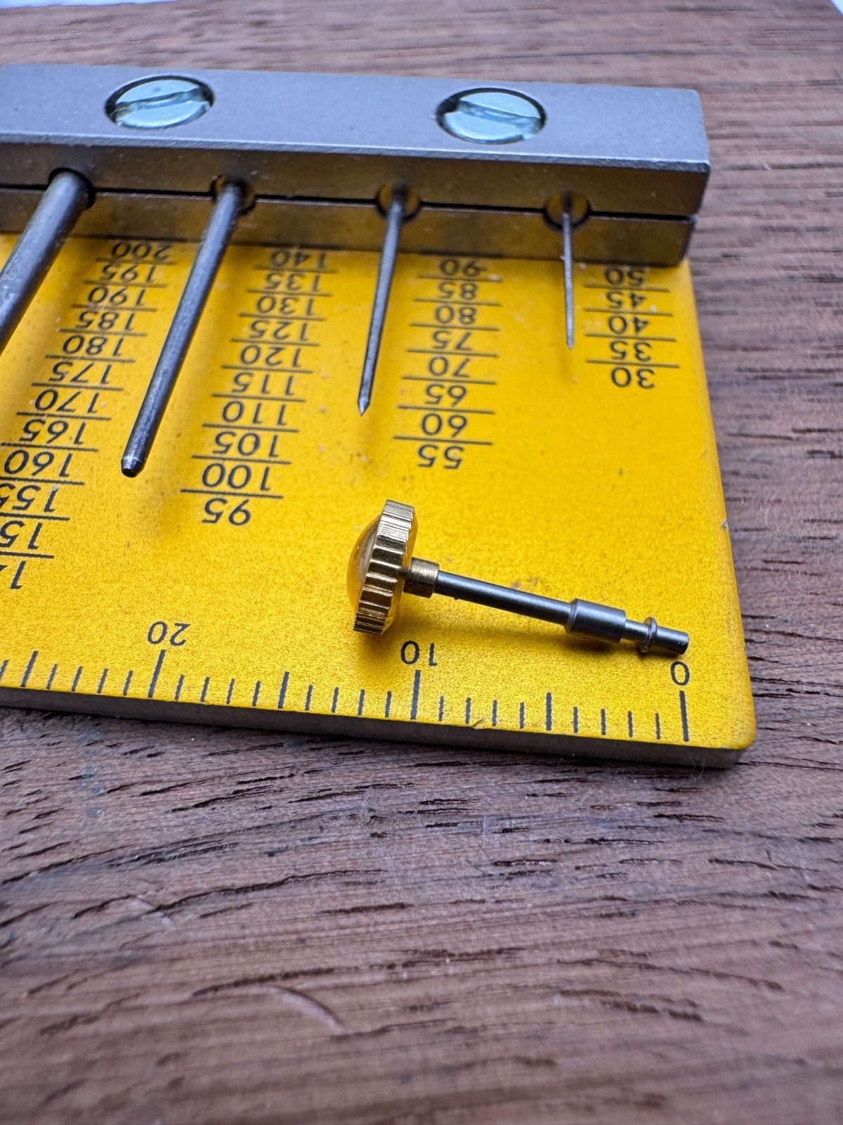 Timex watch Stem and Crown Assembly 224-360001 yellow NOS 5mm