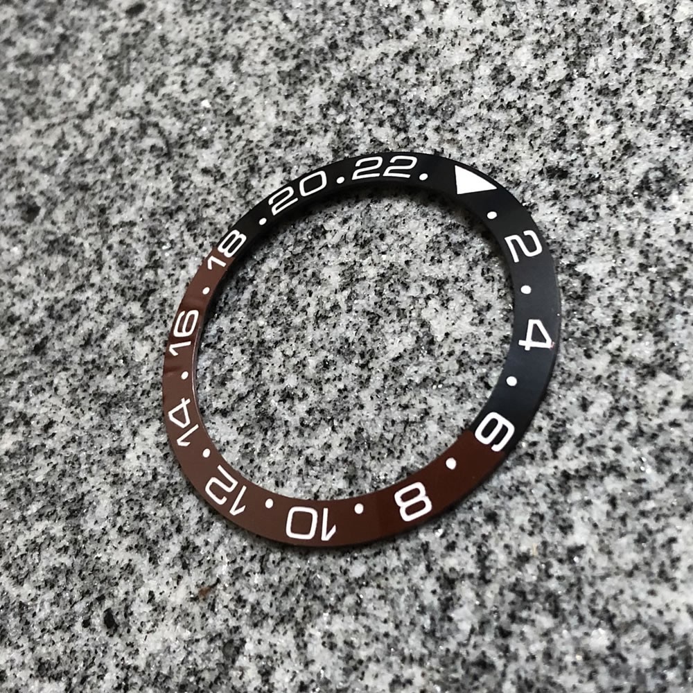 LEVEL7 SEIKO MOD Ceramic Bezel Insert GMT 24H Black Coffee SKX007 SKX009 Used