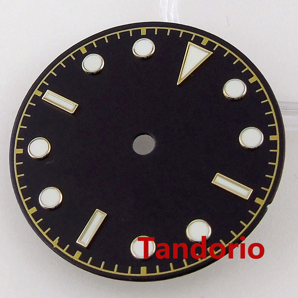 29mm BLIGER Black/Gray Luminous Watch Dial Face For NH35 NH36 MIYOTA 8215 821A