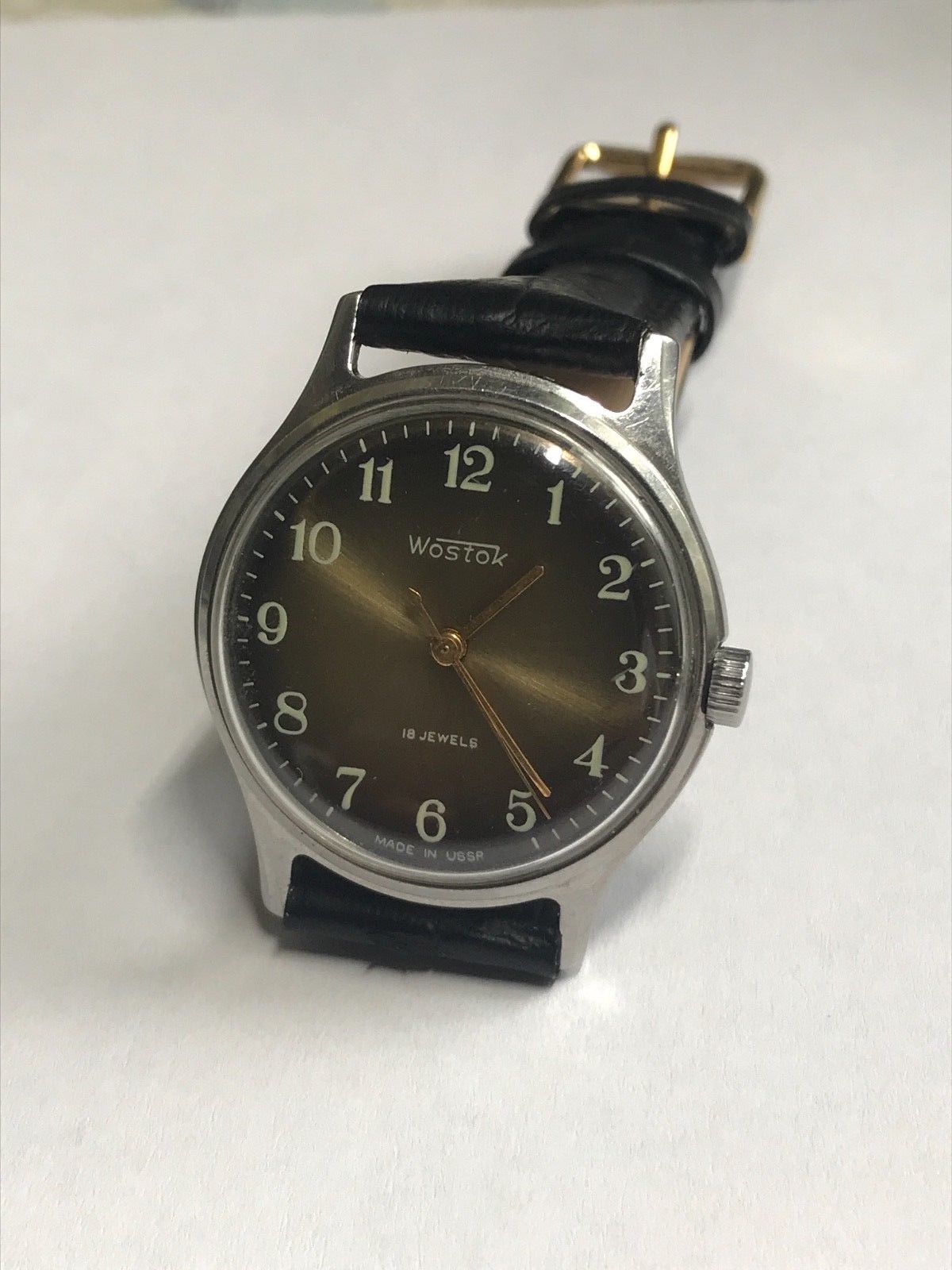 WOSTOK 18 JEWELS USSR Case stainless steel Vintage man”s wristwatch
