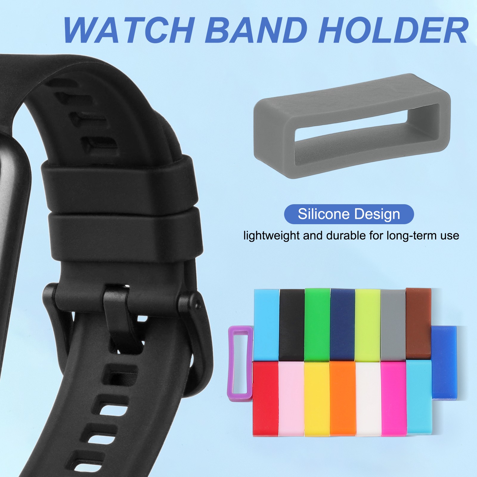 6pcs 20mm Silicone Watch Band for Grey Replacement