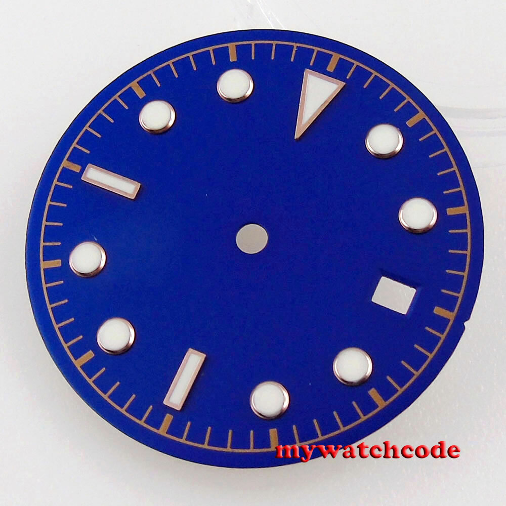 30.5mm black blue green sterile luminous dial fit NH35 ETA 2824 2836 Miyota 8215