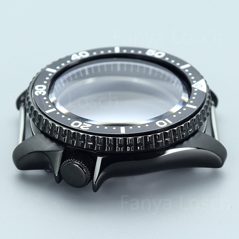 FEIYASHI 42.5mm STEEL Black Watch Case SKX007 Style Sapphire For Seiko NH35 NH36