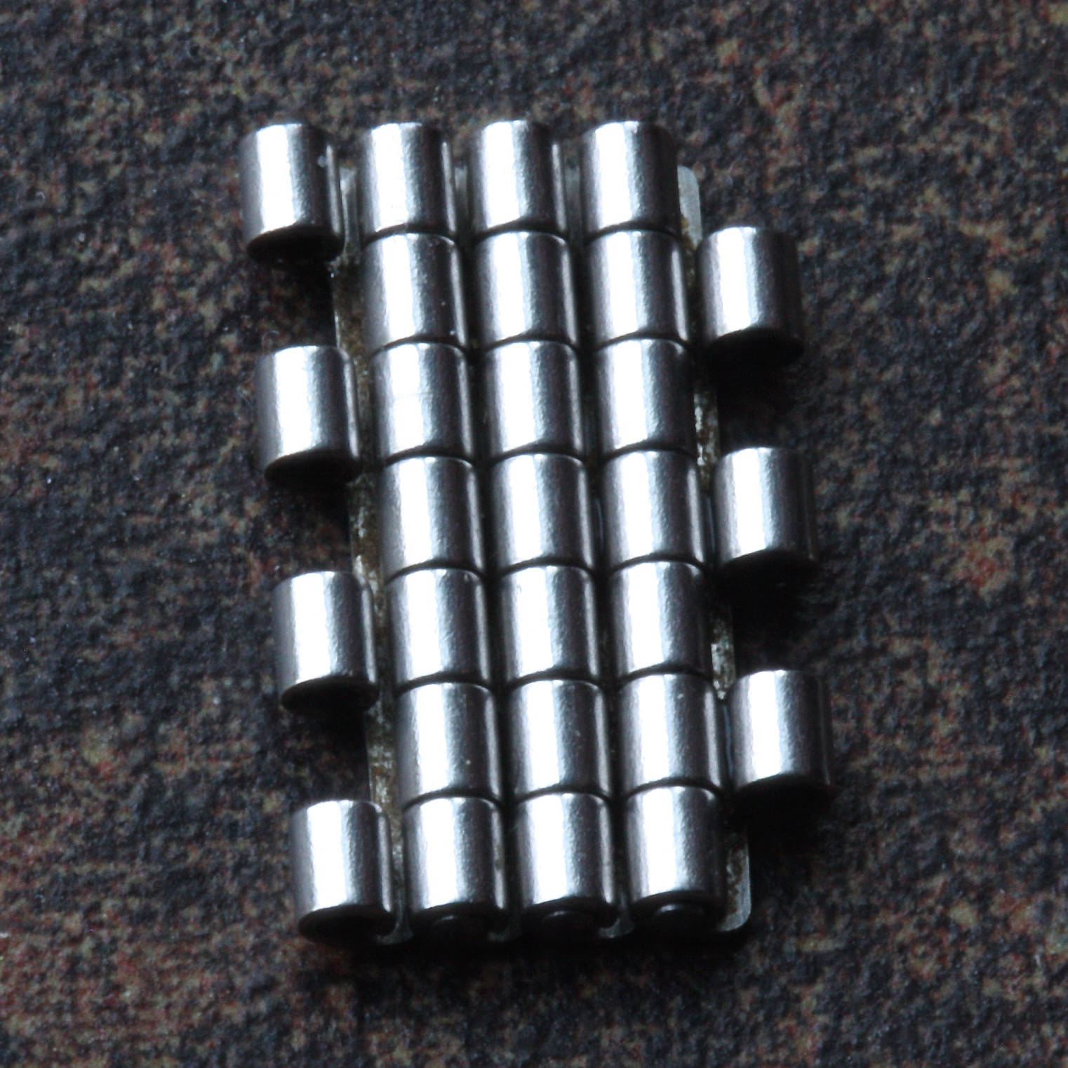 4 NOS spare links for NSA watch band steel 7-row brushed & polished bracelet