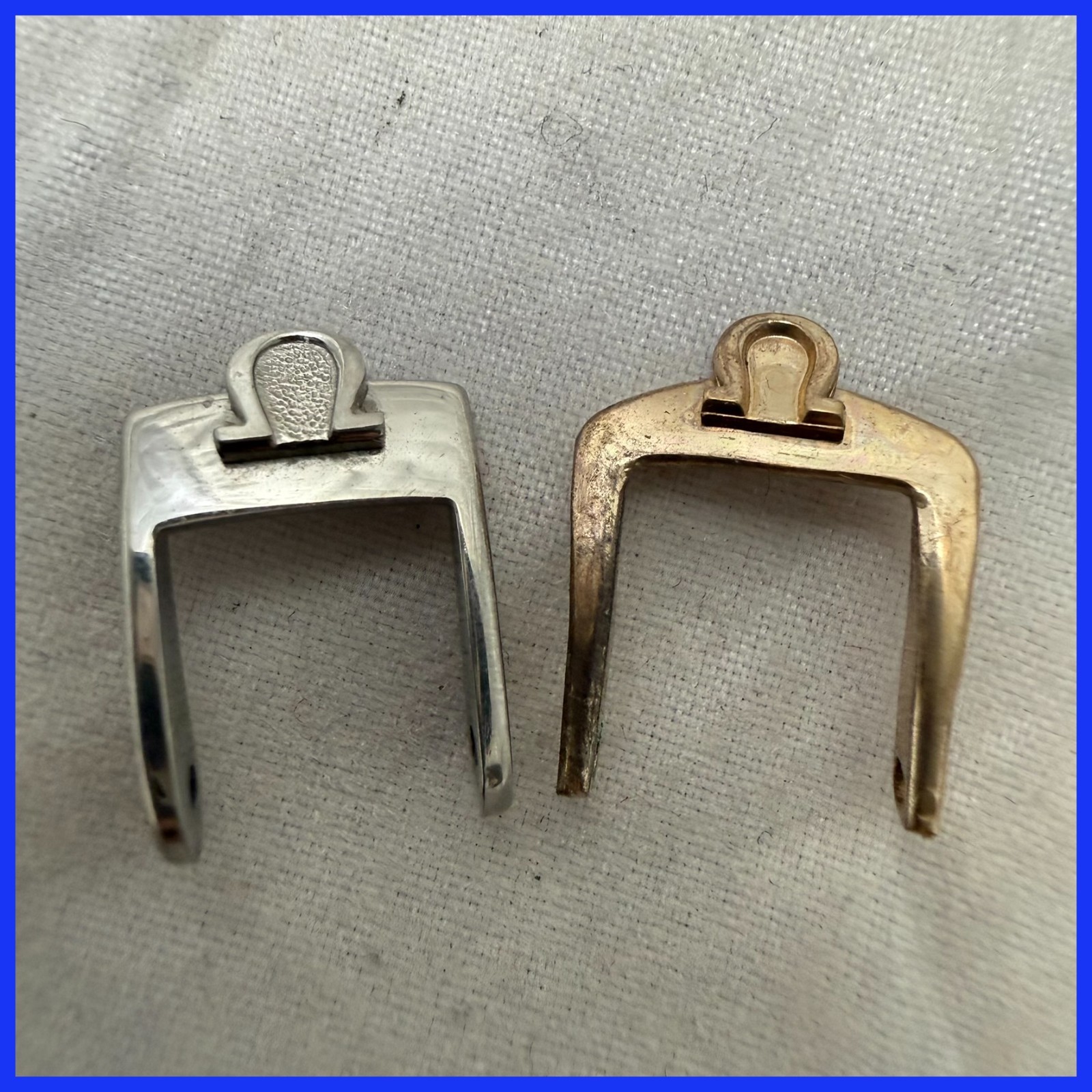GENUINE VINTAGE OMEGA LADIES 60s GOLD FILLED AND STEEL WATCH BUCKLE 8MM # 517